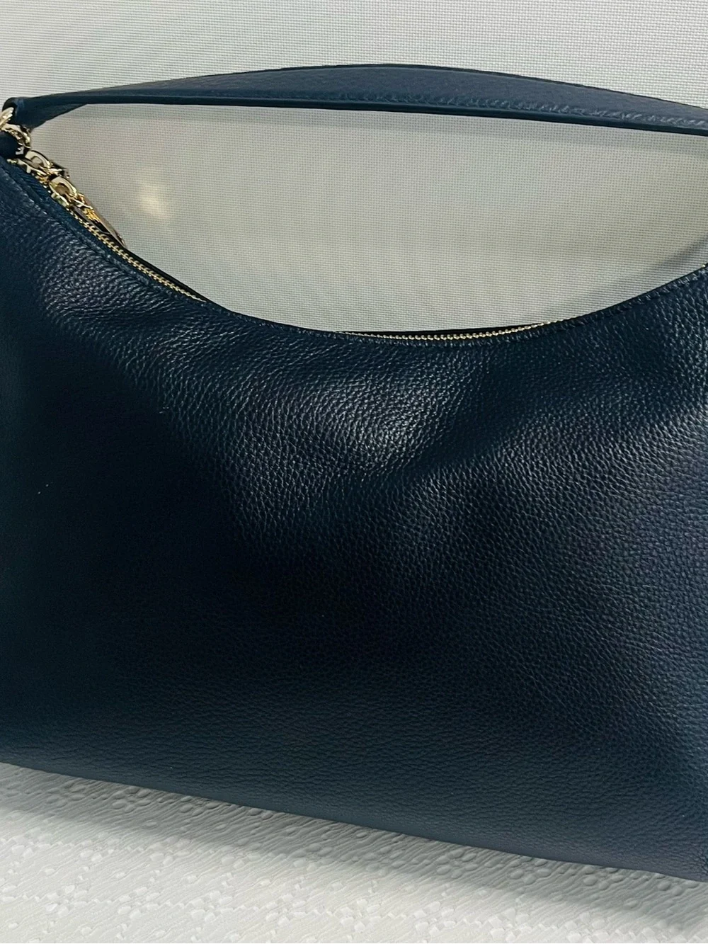 Coach F36628 East West Celeste NAVY BLUE Leather Convertible Crossbody Hobo Bag - Picture 8 of 15